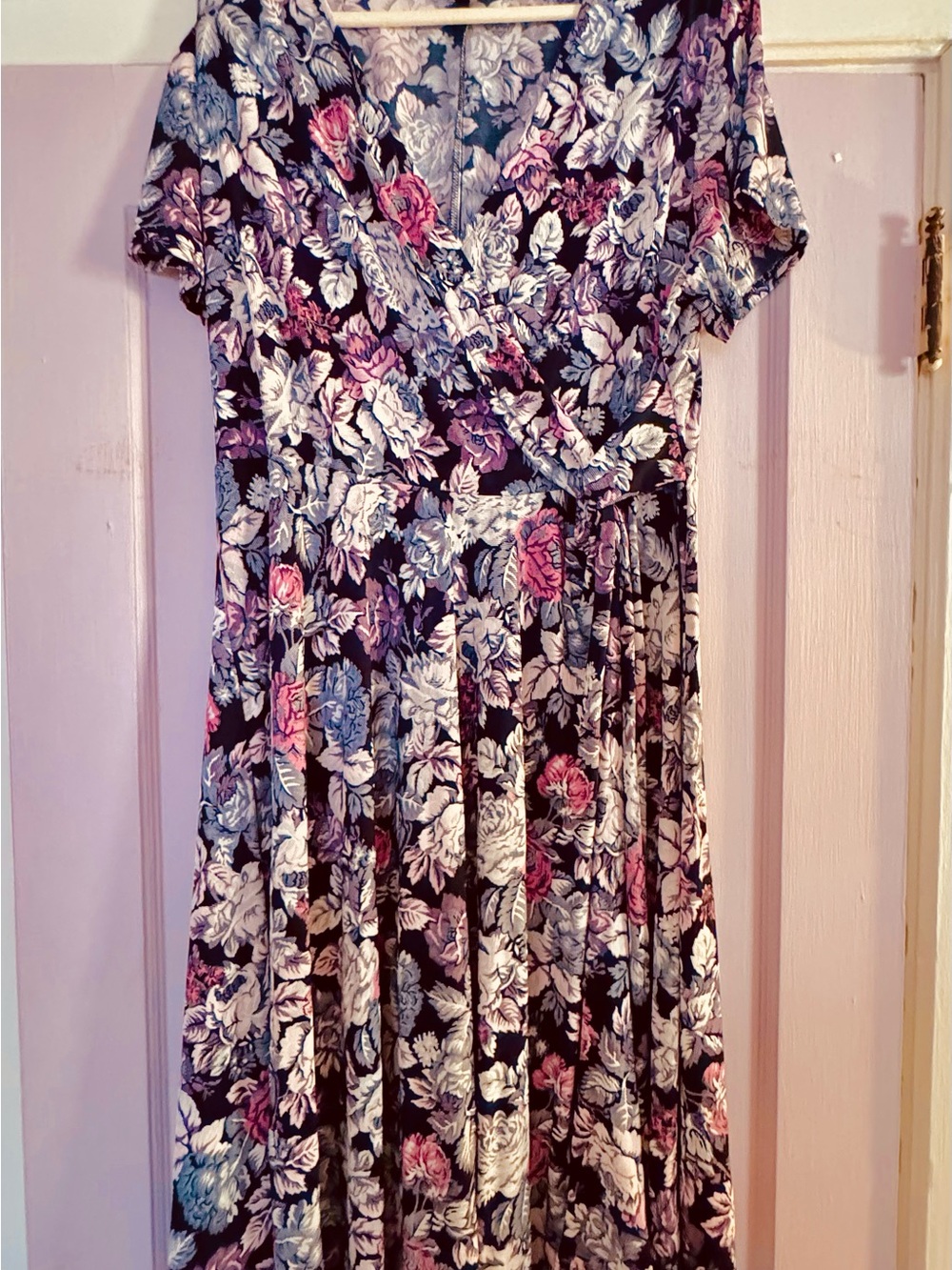 Floral Wrap-Style Midi Dress